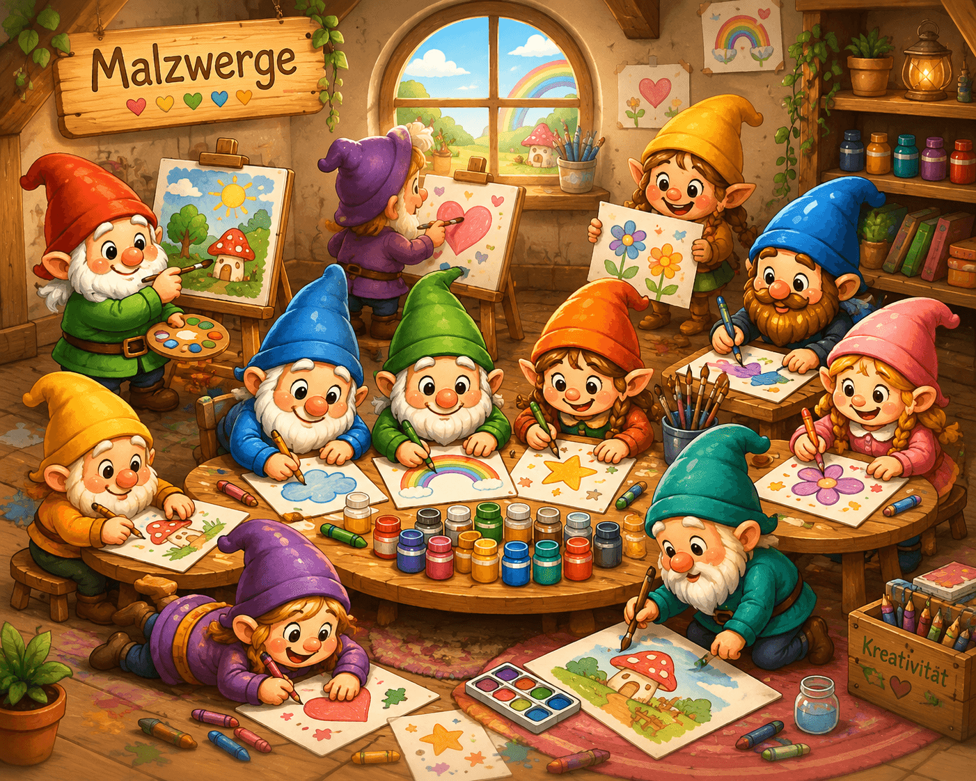 Malzwerge – malende Zwerge im Kunststudio